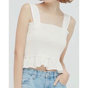 Uniqlo - Cotton‎ Shirred Sleeveless Blouse